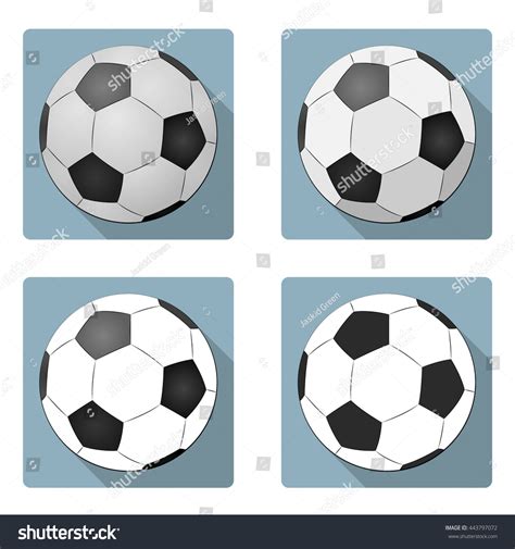 Soccer Ball On 2d 3d Flat Stock Vector Royalty Free 443797072