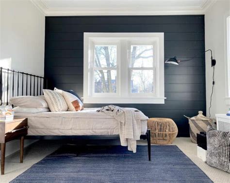 Black Shiplap Paneling In Modern Bedroom Soul Lane