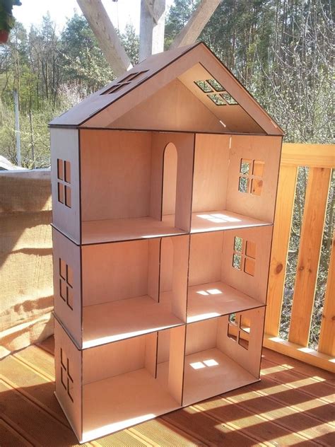 Wooden Unpainted Barbie Dollhouse With 4 Floors This Wooden Doll House