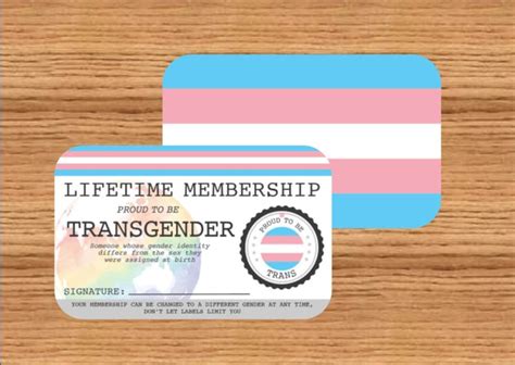 Transgender Lifetime Membership Card Gay Pride Card Lgbt Identity Card Perfect Rainbow