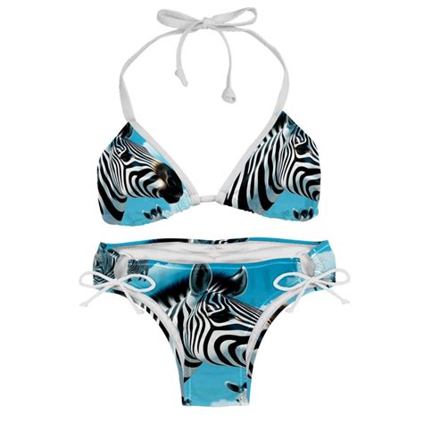 Zebra Stylish Bikini Set With Detachable Sponge Adjustable Strap