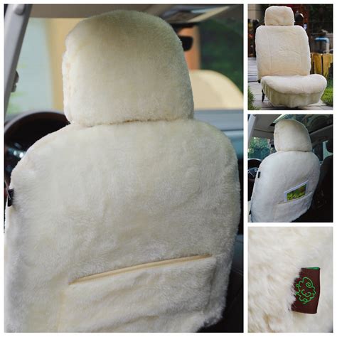 Genuine Australian Sheared Wool Sheepskin Car Seat Cover Curve Pattern