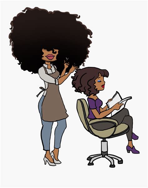 Black Hair Stylist Cartoon Free Transparent Clipart Clipartkey