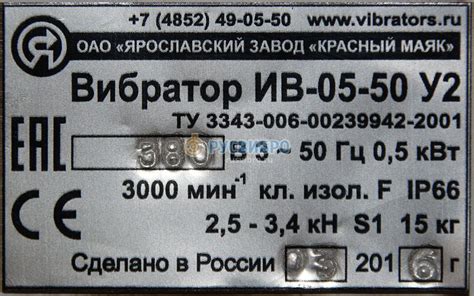 Вибратор ИВ-05-50 42, 380 В Красный Маяк поверхностный общего ...