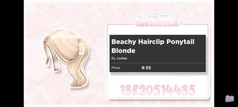 Pin By Aesthetic Roblox Life On Roblox Blonde Hair Codes Blonde Hair Hair Clips Blonde