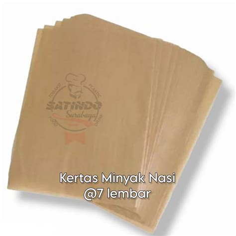 Kertas Minyak NASI (Isi 7 Lembar) / Kertas Nasi / Kertas Minyak ...