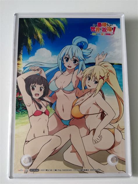 Konosuba Swimsuit Acrylic Artwork Display Kono Subarashii Sekai Ni