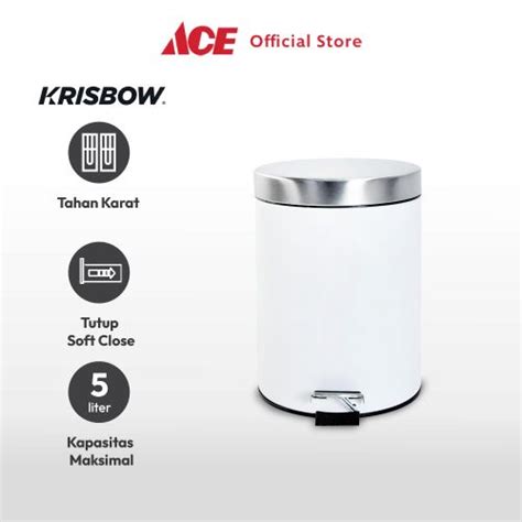 Jual Ace Krisbow Ltr Tempat Sampah Pedal Soft Close Putih Tong