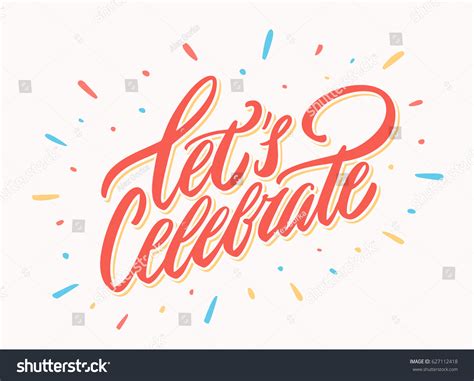 Lets Celebrate Banner Vector Lettering Stock Vector Royalty Free