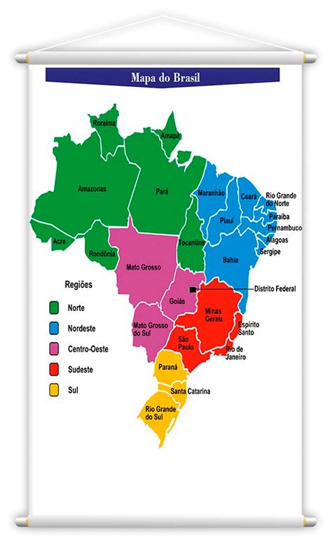 Mapa E Bandeiras Dos Estados Do Brasil Kit 2 Banners 80x50cm