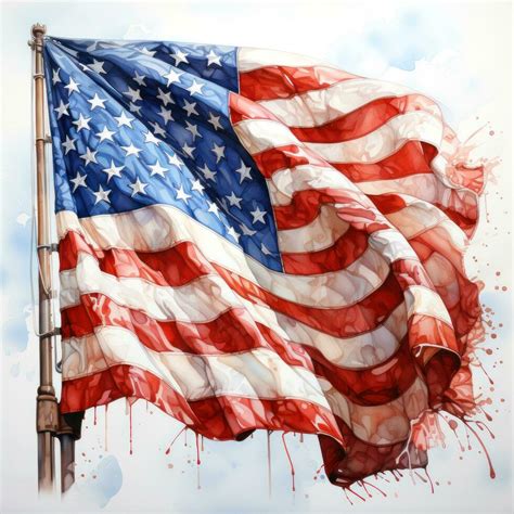 Watercolor American Flag 30729077 Stock Photo At Vecteezy