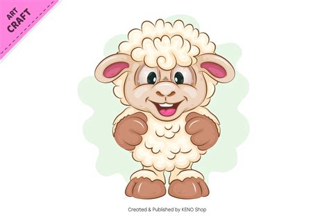 Artstation Cute Cartoon Sheep Clipart Artworks