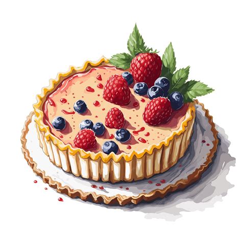 Premium Vector Watercolor Vector Neenish Tart Pastry Clipart Editable