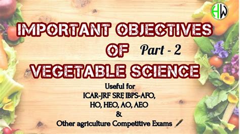 Important Olericulture Objectives🔥| PART - 2 | Useful for All ...