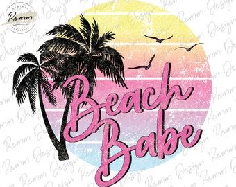 Beach Babe Png Summer Png Retro Png Vintage Png Beach Png Sublimation Png Printable Design