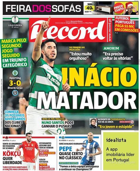 Fora De Jogo Capas A Vit Ria Europeia Do Sporting Em Destaque O