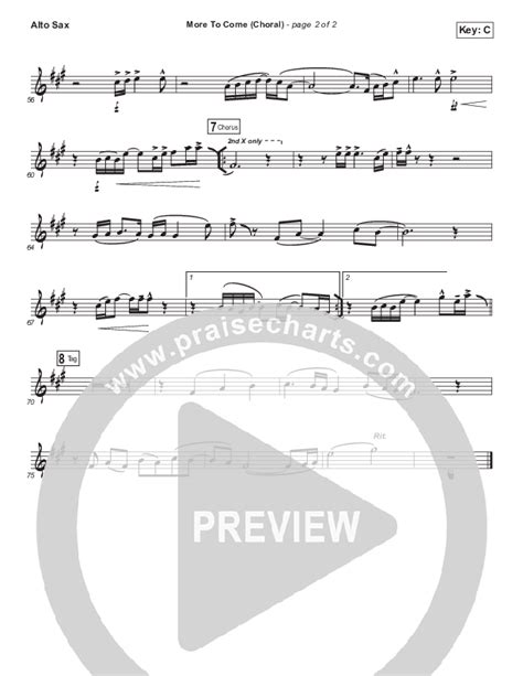 More To Come Choral Anthem Satb Alto Sax Sheet Music Pdf Passion Kristian Stanfill Arr