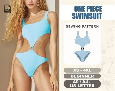 Swimsuit Pattern Beginner Bikini Sewing Pattern One Piece Women