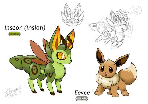 Eevees Bug Evolutioninseon By Edimay On Deviantart Eevee Pokemon