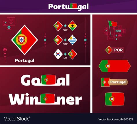 Portugal National Team Design Media Kit Graphic Vector Image