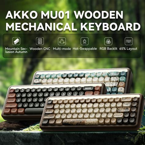 Jual Akko Mu Wooden Mechanical Keyboard Moa Profile Rgb Hot Swappable