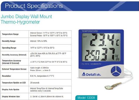 Jumbo Display Wall Mount Thermo Hygrometer Model