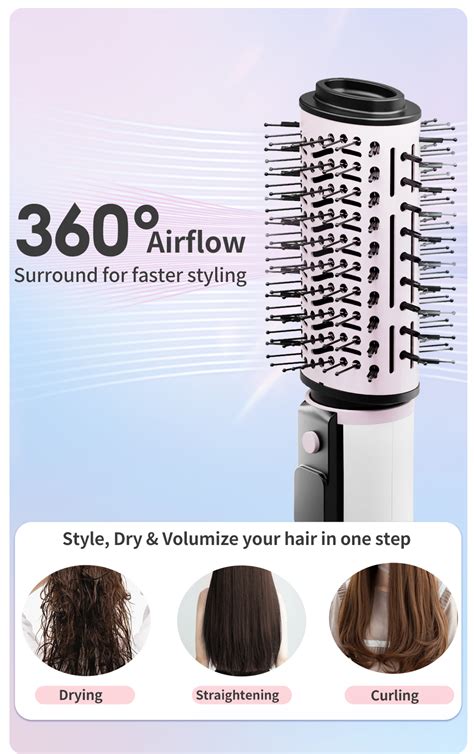 Simplus Hot Air Brush Hair Brush Blower Hair Dryer Hair Straightener Curler Multi Hair Styling