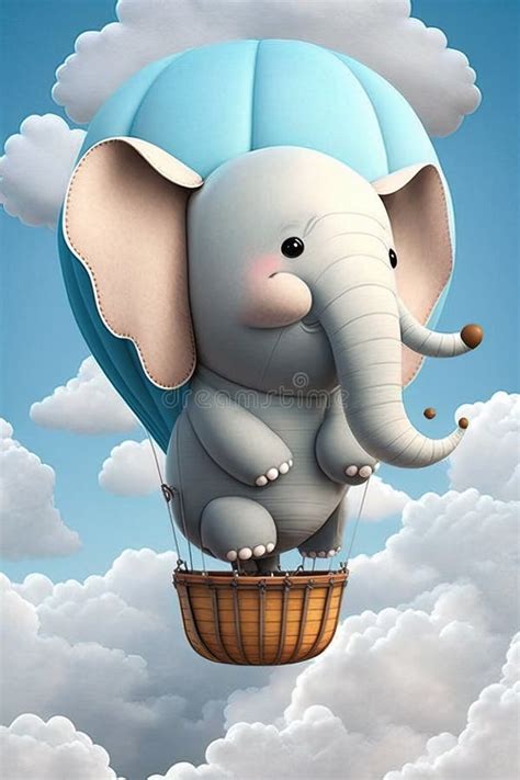 Baby Elephant Hot Air Balloon Stock Illustrations Baby Elephant Hot Air Balloon Stock