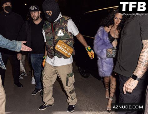 Rihanna Sexy Seen Flaunting Her Nude Tits In A See Through Dress In Milan Aznude