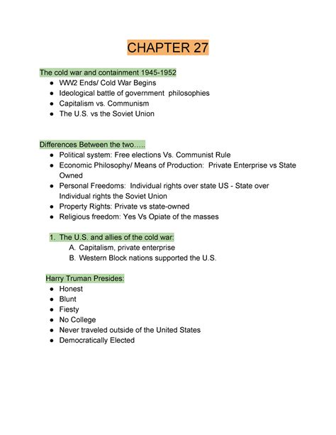 Chapter 27 - CHAPTER 27 The cold war and containment 1945- WW2 Ends