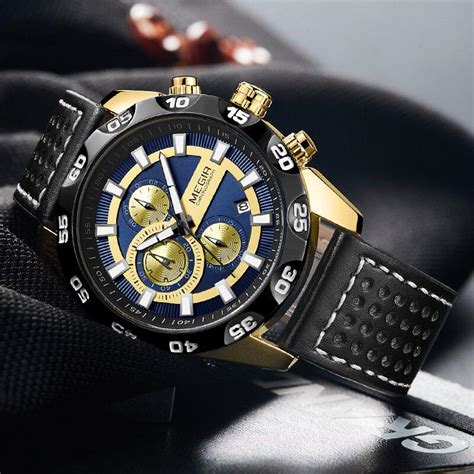 Mens Watches Top Brand Luxury MEGIR Chronograph Sport Quartz Watch Men