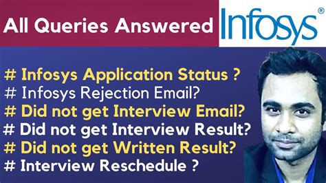 Infosys Application Status Interview Written Result Rejection Mail