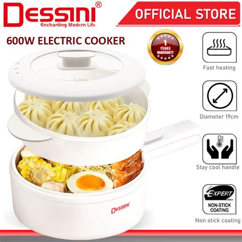 Dessini Italy Electric Cooker Steamboat Hot Pot Non Stick Frying Wok Pan Rice Cooker With