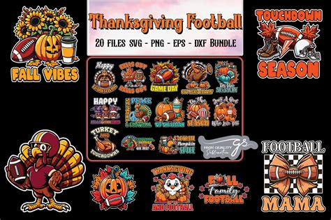 Thanksgiving Football SVG Bundle Graphic By Glamousita Sublimation