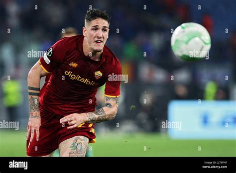 Nicolo Zaniolo Of Roma In Action During The Uefa Conference League