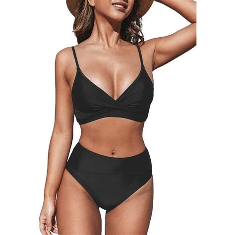 MAILLOT DE BAIN Femme Bikini Torsadé Taille Haute Ensemble Bikini Col V élégant Maillots de Bain