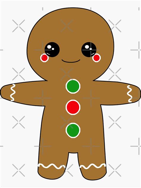 Cute Gingerbread Man Sticker For Sale By Oha Redbubble