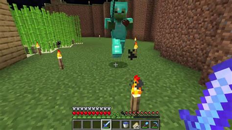 Giving A Lucky Zombie Full Diamond Armor And Sword Minecraft YouTube