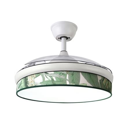 Ventilador LED Moda Mini Hoja Verde 72W Lamparas Es