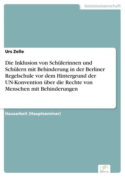 Inklusion von Schülerinnen und Schülern mit Behinderung in der