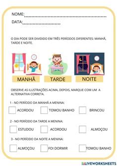 Atividades Manha Tarde E Noite 1 Ano