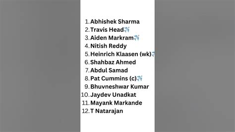 Srh Vs Csk Sunrisers Hydrabad Playing 11 Against Chennai Super Kings