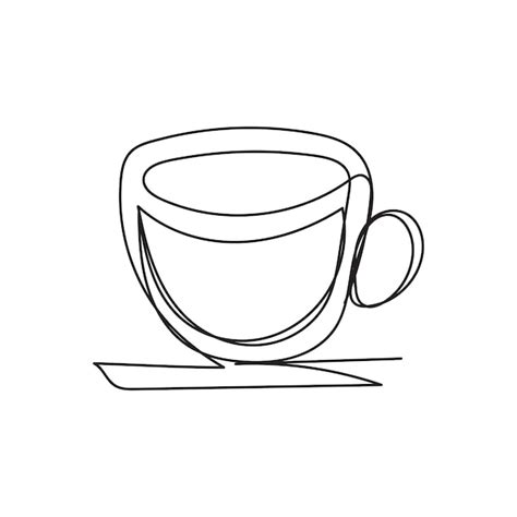 Premium Vector | Coffee cup minimal design hand drawn one line style ...