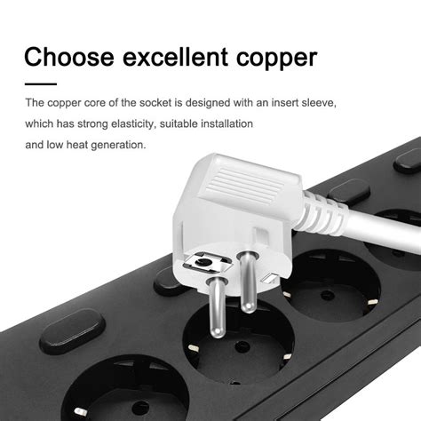 Купить ЕС Power Strip 2500W Защита от перенапряжений Европейская вилка ...