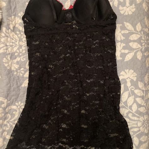 Super Cute Black And Pink Lacey Lingerie Top Im Depop