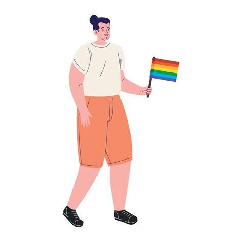 Man Gay With Flag 11263359 Vector Art At Vecteezy