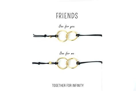 Set of 2 Matching Best Friend Bracelets Gold Linked Circle - Etsy