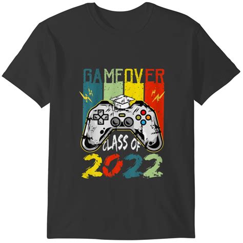 Vintage Game Over Class Of 2022 Funny Gamer Gradua T Shirts
