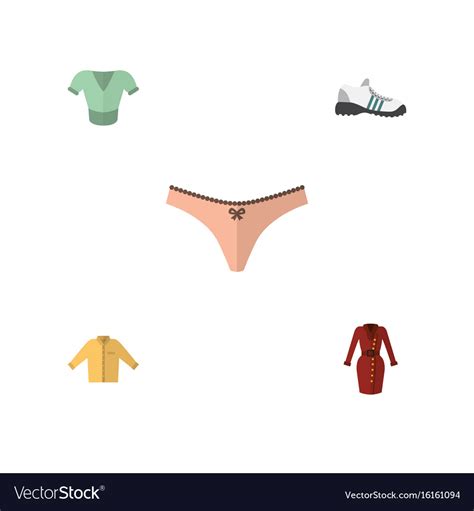 Flat Icon Dress Set Of Lingerie Banyan Clothes Vector Image