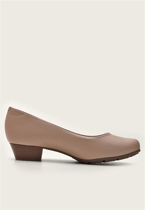 Scarpin Modare Salto Baixo Nude Compre Agora Dafiti Brasil